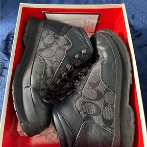 Coach Black Logo Boots